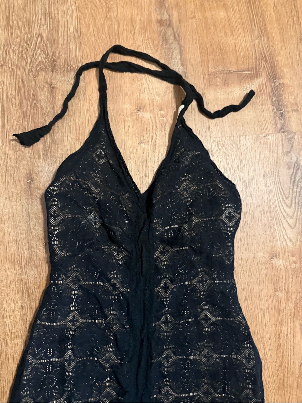 Guess Black Lace Halter Maxi Dress - Picture 3 of 6